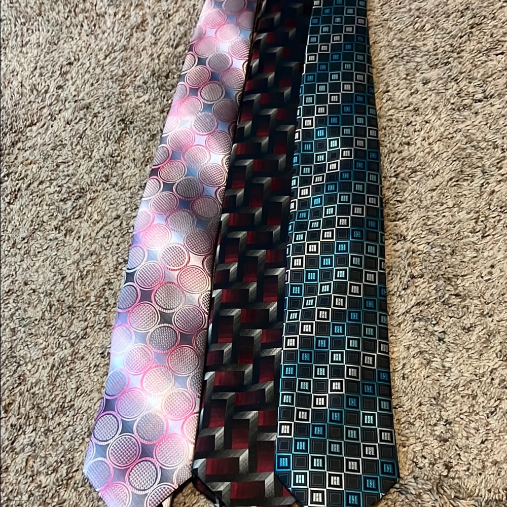 Alexander Julian Pink and Black Silk Ties